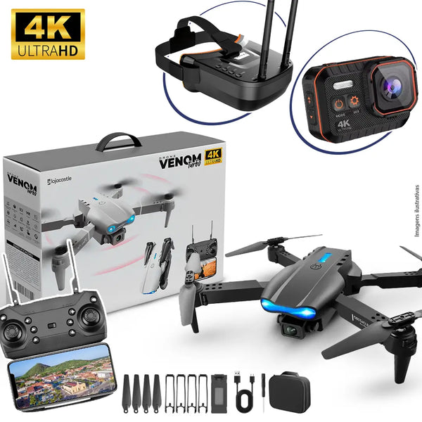 Drone Venom Turbo 4K com Controle HD